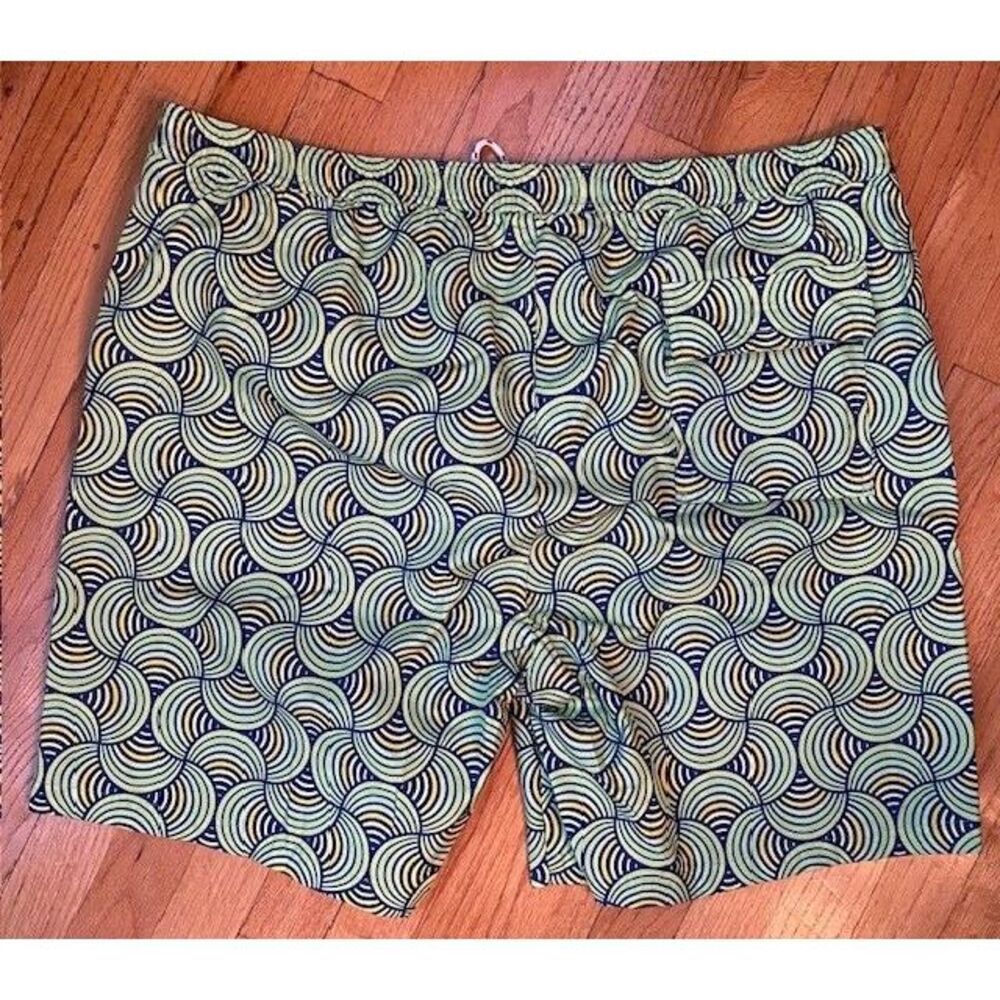 New Psycho Bunny Men's 3xl Lime Green Corton Patterned Swim Trunks MSRP $87.50 - Picture 3 of 6